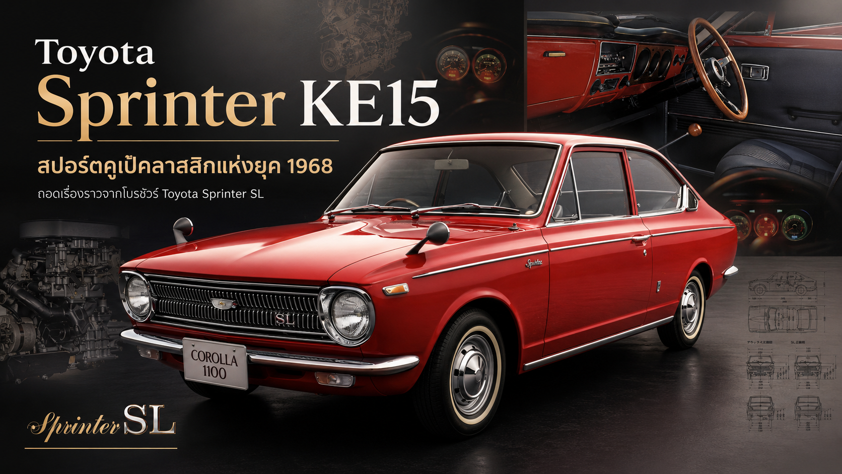 Toyota Sprinter KE15 1968: สปอร์ตคูเป้คลาสสิกที่ต่อยอดจาก Corolla สู่ความเร้าใจแห่งยุค