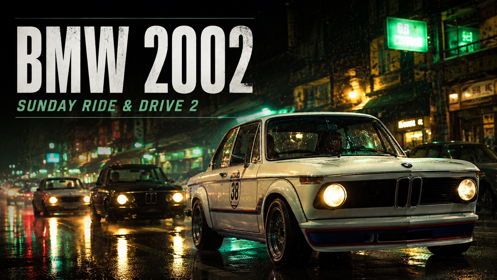 BMW 2002 ในงาน Sunday Ride & Drive 2 ถนนข้าวสาร แม้ฝนตกแต่รถคลาสสิกยังพร้อมลุย